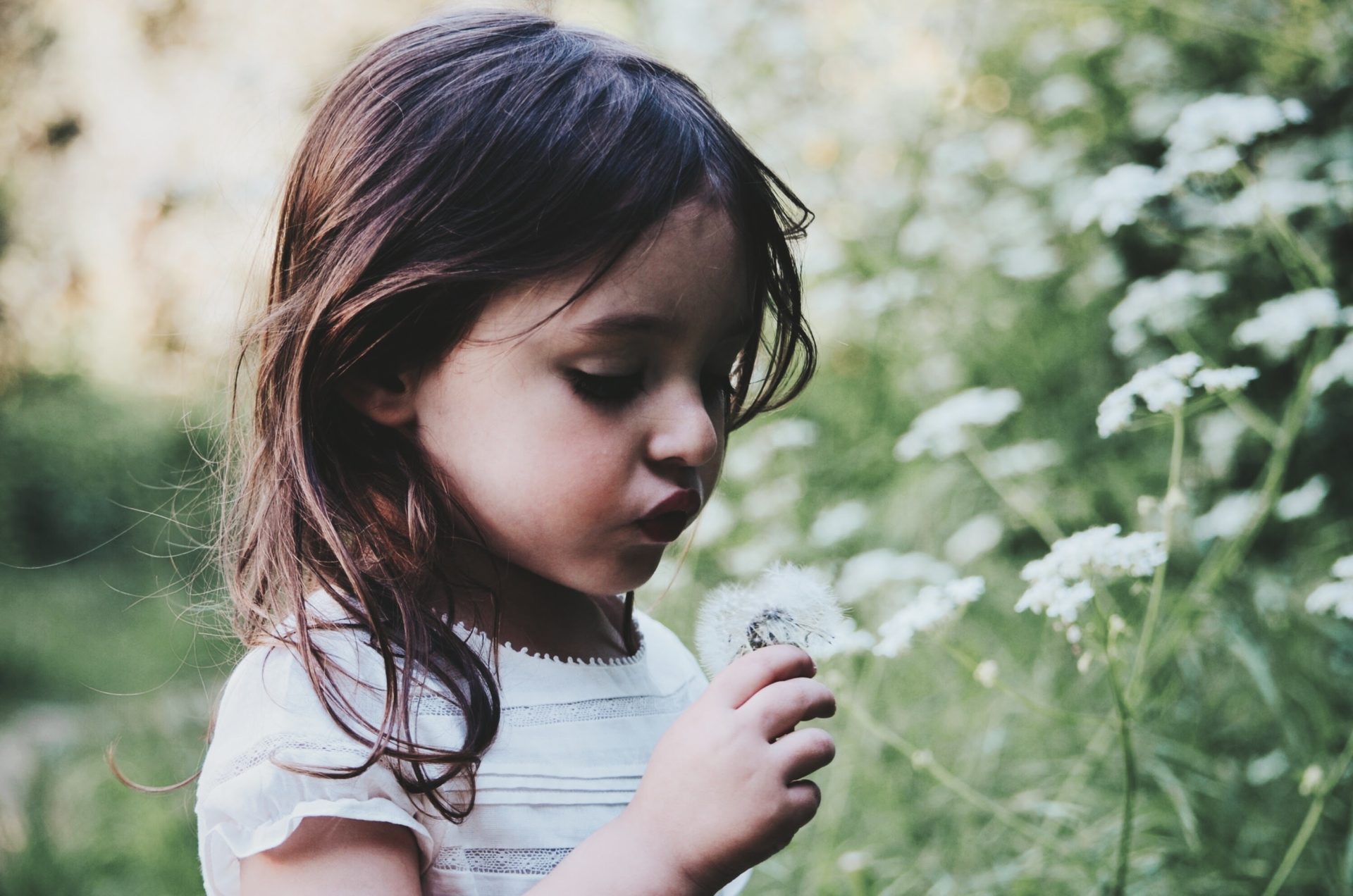 Image of a girl holding a flower